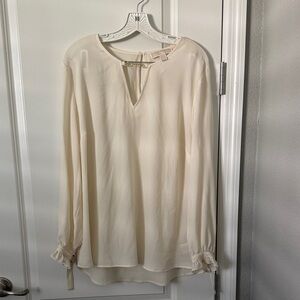 Michael Kors Cream Blouse with Tie Accents